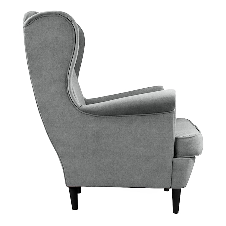 Fotel z podnóżkiem Malmo jasnoszary w tkaninie Easy Clean na czarnych nóżkach  - zdjęcie 3