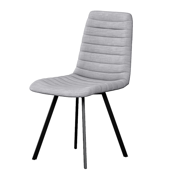Krzesło tapicerowane Kimmy jasny szary na metalowych czarnych nogach 