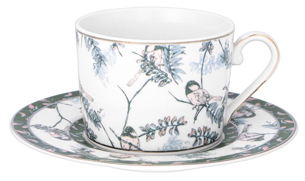 Zestaw filiżanek dla 4 os. porcelanowy Jenny 250 ml wielokolorowy  - zdjęcie 3