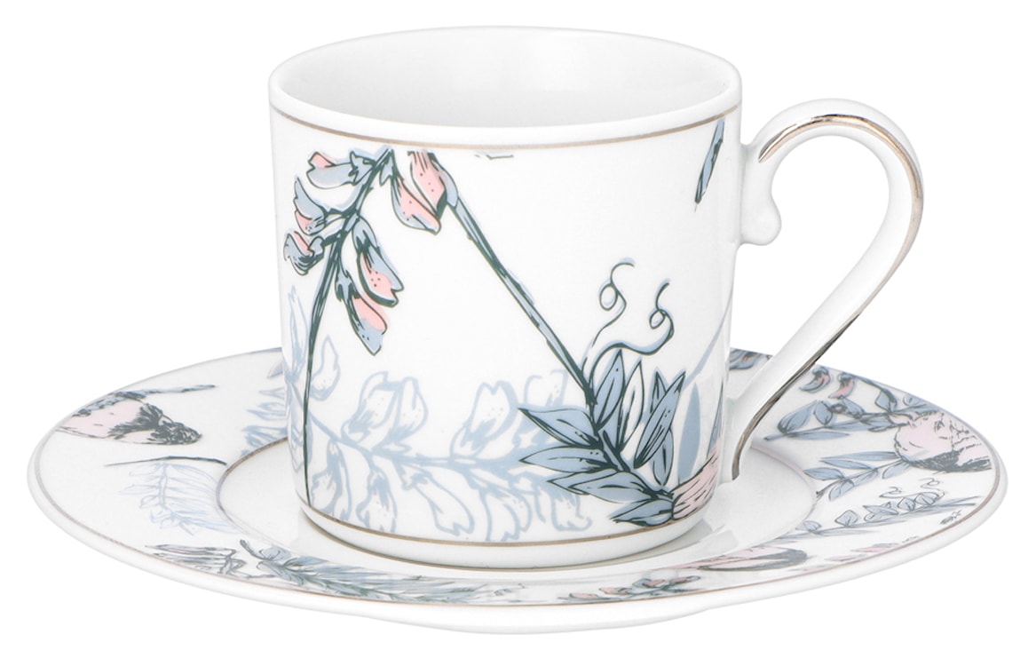 Zestaw filiżanek dla 4 os. porcelanowy Jenny 100 ml wielokolorowy  - zdjęcie 9