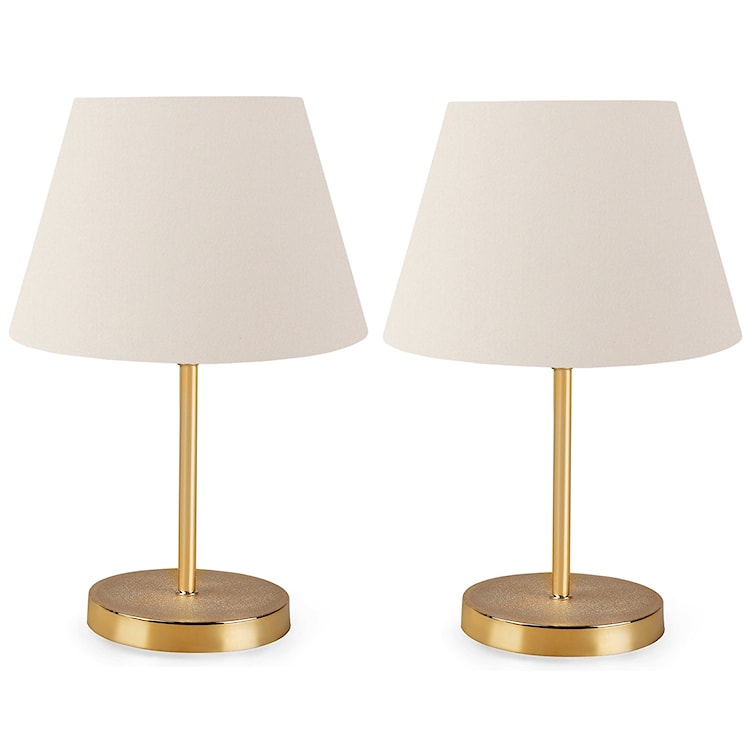 Zestaw dwóch lamp stołowych Rebrect kremowo/złote 