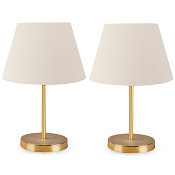 Zestaw dwóch lamp stołowych Rebrect kremowo/złote