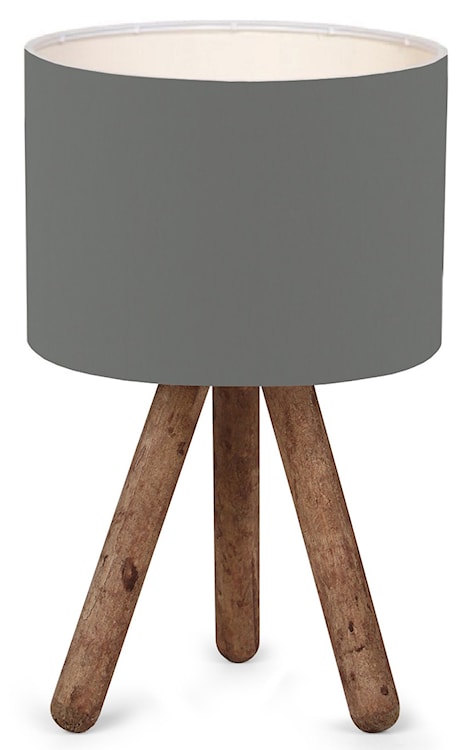 Lampa stołowa Fiestvier ciemnoszary klosz/drewno bukowe 