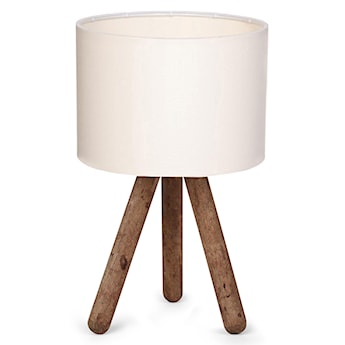 Lampa stołowa Fiestvier kremowy klosz/drewno bukowe