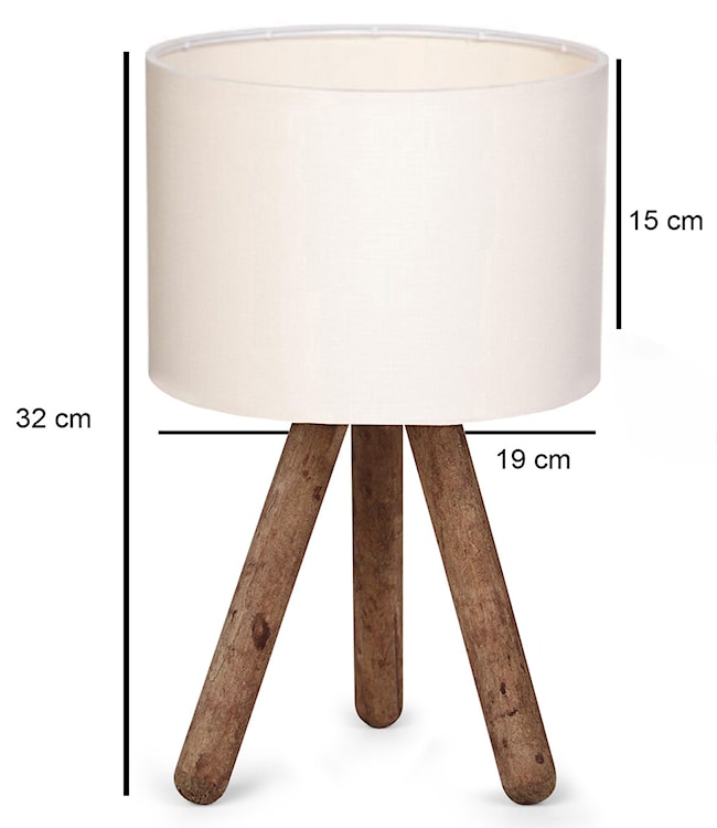 Lampa stołowa Fiestvier kremowy klosz/drewno bukowe  - zdjęcie 3