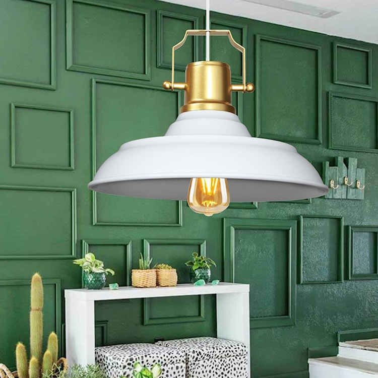Lampa wisząca Rebrect średnica 25 cm biała  - zdjęcie 2