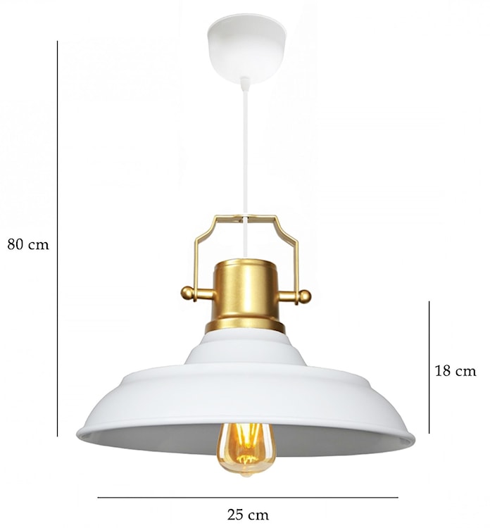 Lampa wisząca Rebrect średnica 25 cm biała  - zdjęcie 4