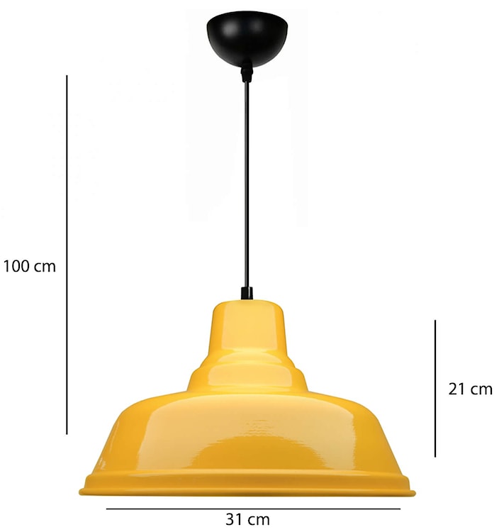 Lampa wisząca Lennety średnica 31 cm żółta  - zdjęcie 2