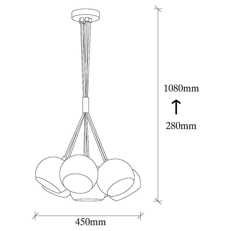 Lampa wisząca Rientaki x5 kule biała  - zdjęcie 10