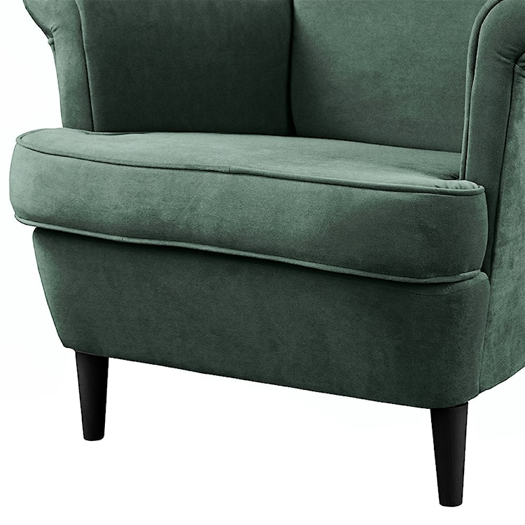 Fotel z podnóżkiem Malmo butelkowa zieleń w tkaninie Easy Clean na czarnych nóżkach  - zdjęcie 5