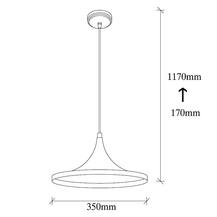 Lampa sufitowa Palmares kapelusz średnica 35 cm z czerwonym kablem  - zdjęcie 11