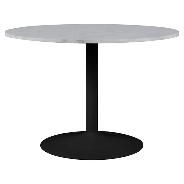 Stół okrągły Fliese średnica 110 cm biały marmur na czarnej podstawie  - zdjęcie 5