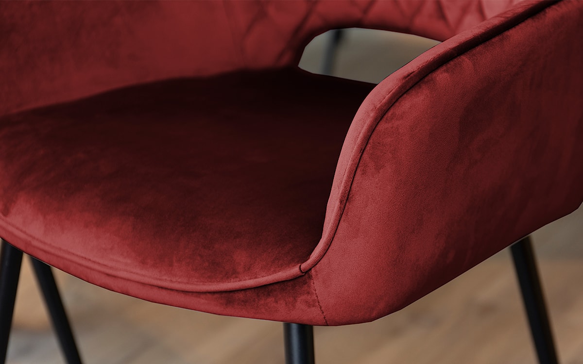 Krzesło tapicerowane z podłokietnikami Meriva bordowe  - zdjęcie 15