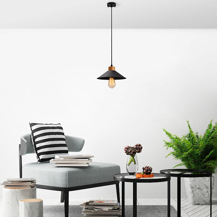 Lampa wisząca Amplija o średnicy 24 cm czarna  - zdjęcie 2