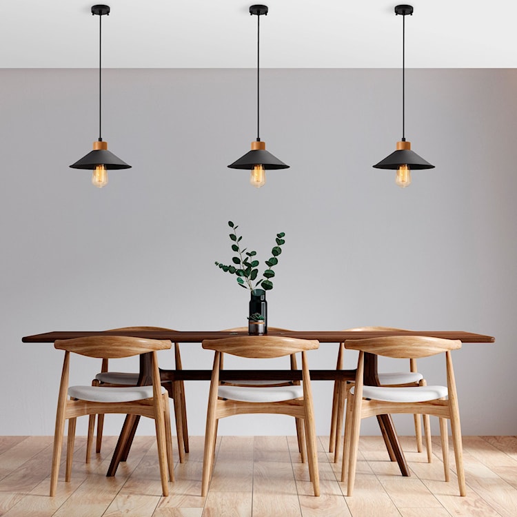 Lampa wisząca Amplija o średnicy 24 cm czarna  - zdjęcie 4