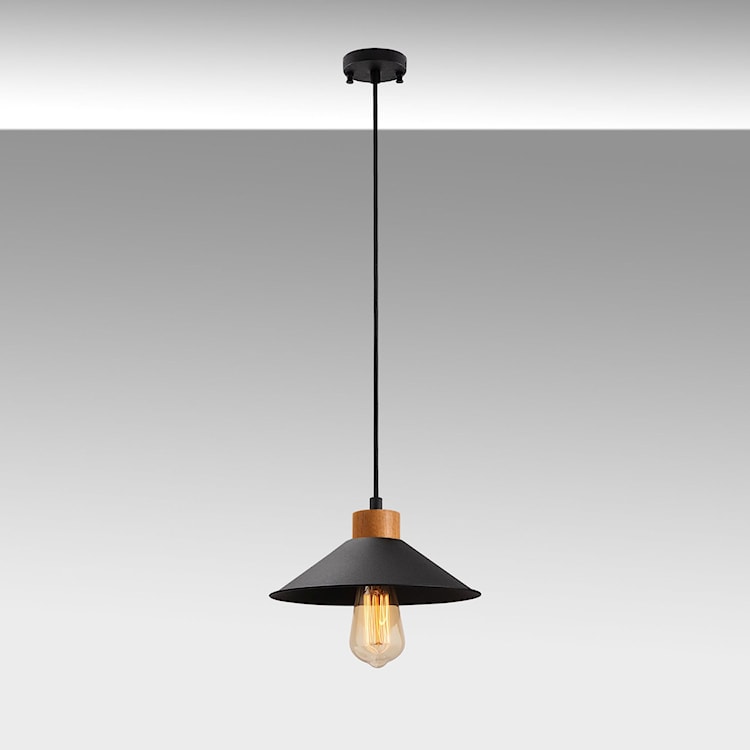 Lampa wisząca Amplija o średnicy 24 cm czarna  - zdjęcie 5