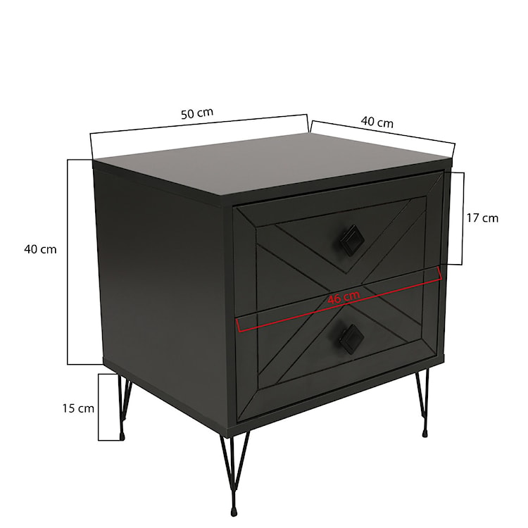 Szafka nocna Halavin czarna  - zdjęcie 5
