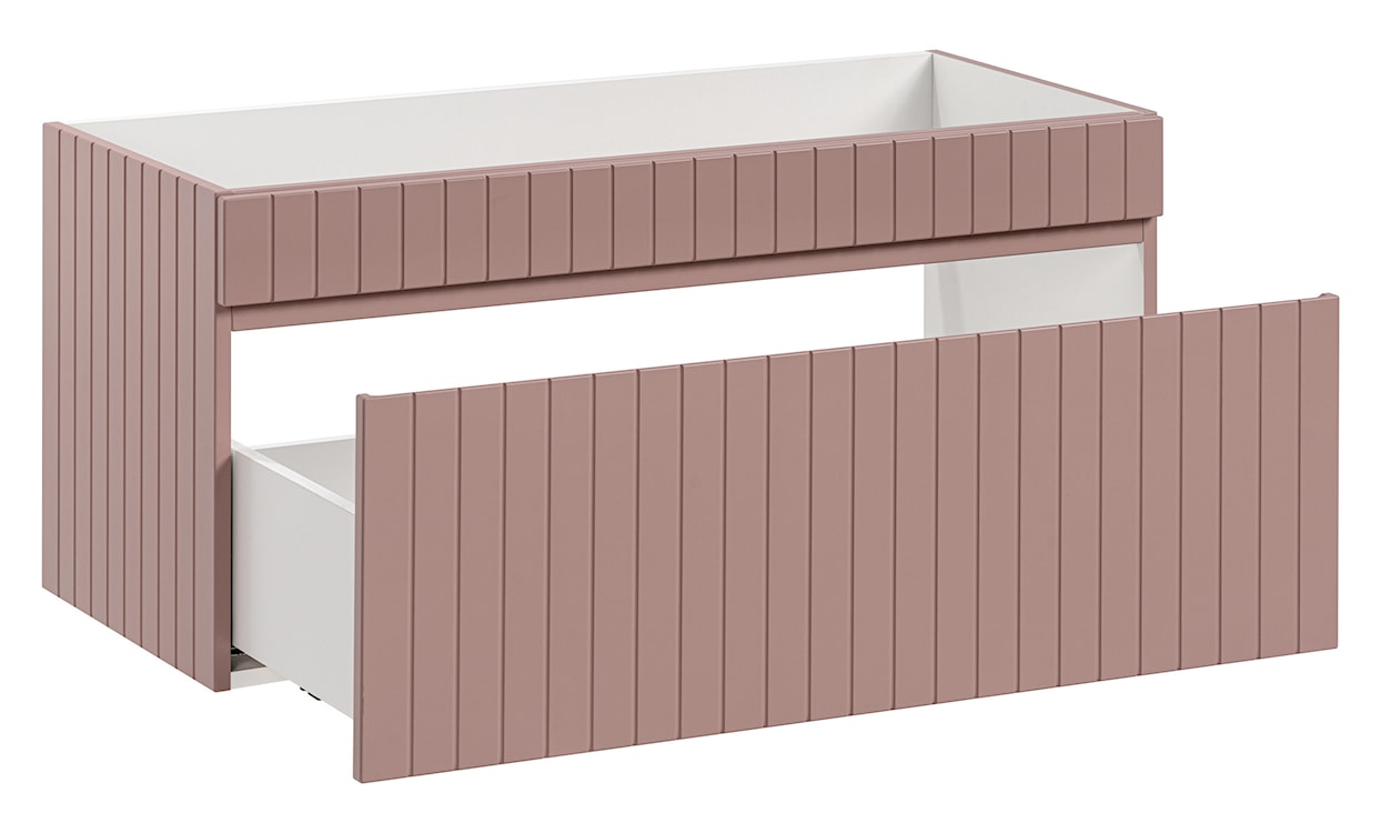 Szafka pod umywalkę Becialls 100 cm Różowa z blatem Dąb Evoke  - zdjęcie 3