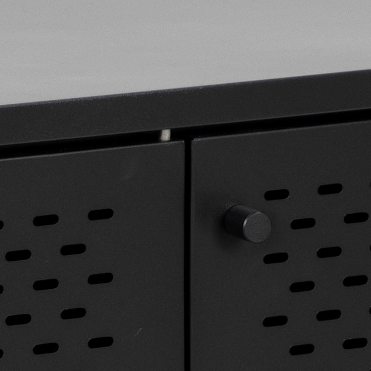 Komoda niska Rondan w stylu industrialnym 60x160 cm czarna  - zdjęcie 6
