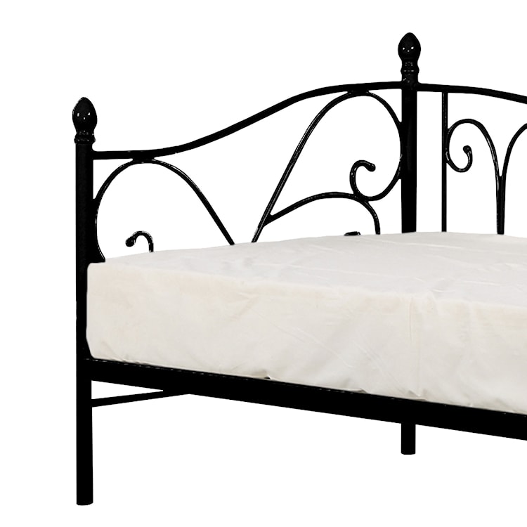 Łóżko metalowe Perline 90x200 cm czarne  - zdjęcie 6