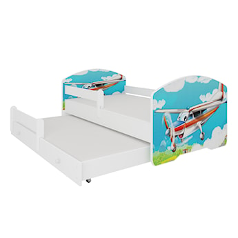 Łóżko dziecięce podwójne Blasius 160x80 cm z Samolotem z barierką