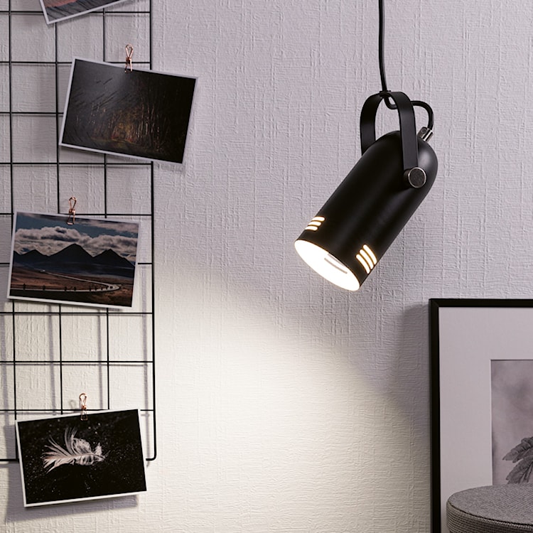 Lampa wisząca Nibbler w formie reflektora czarna  - zdjęcie 3