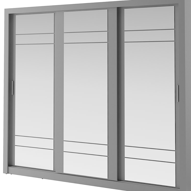 Szafa Arti 250 cm z trzema lustrami i oświetleniem szara  - zdjęcie 5