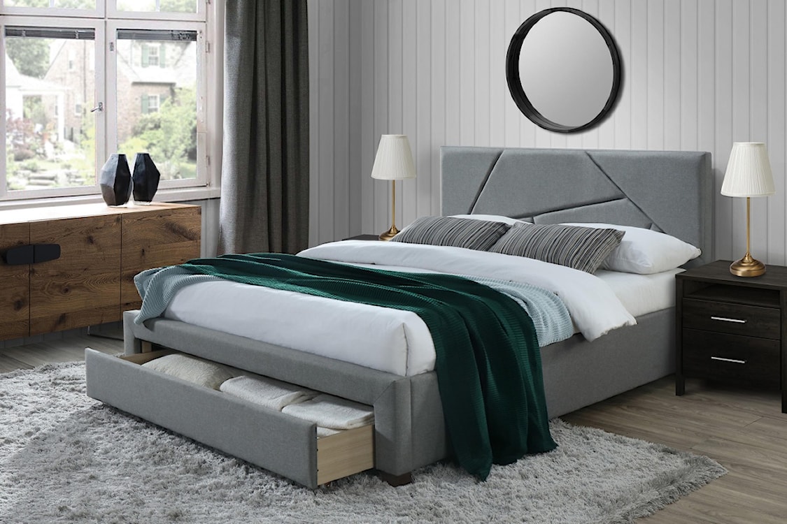 Łóżko tapicerowane Lavra szare  - zdjęcie 2