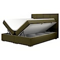 Łóżko kontynentalne 160x200 cm Savelli z pojemnikami i topperem oliwkowy welur hydrofobowy  - zdjęcie 3