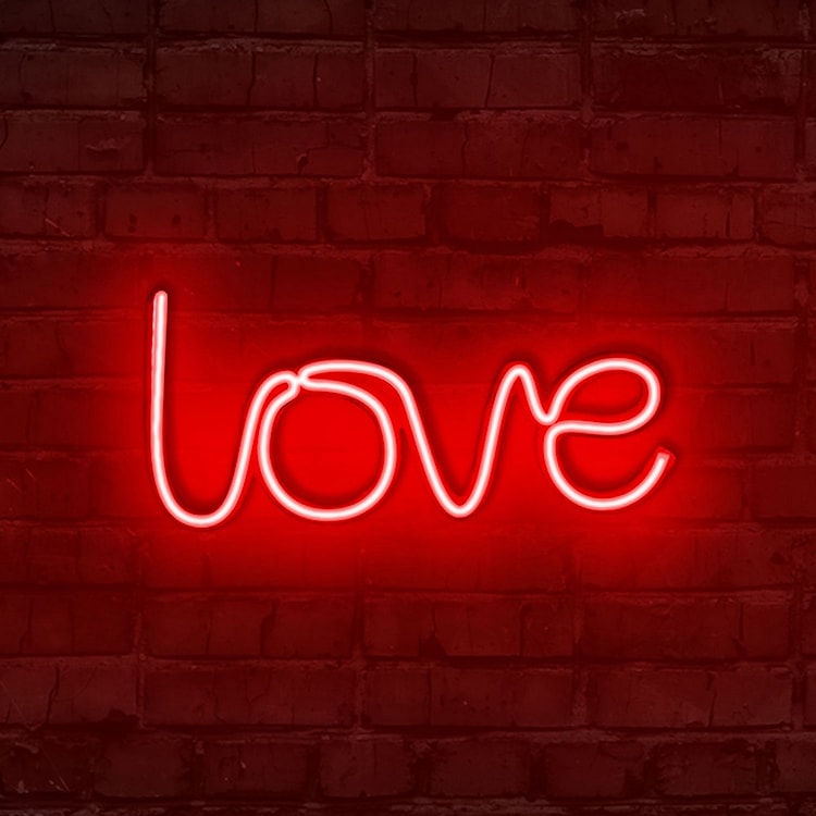 Neon na ścianę Letely z napisem Love czerwony  - zdjęcie 2