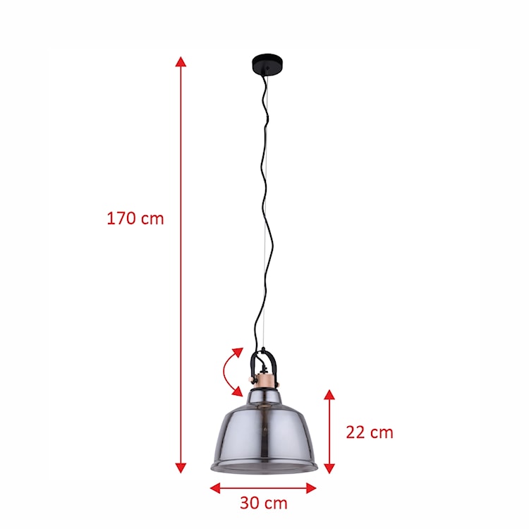 Lampa wisząca Amalfi dymiona średnica 30 cm 8380  - zdjęcie 4