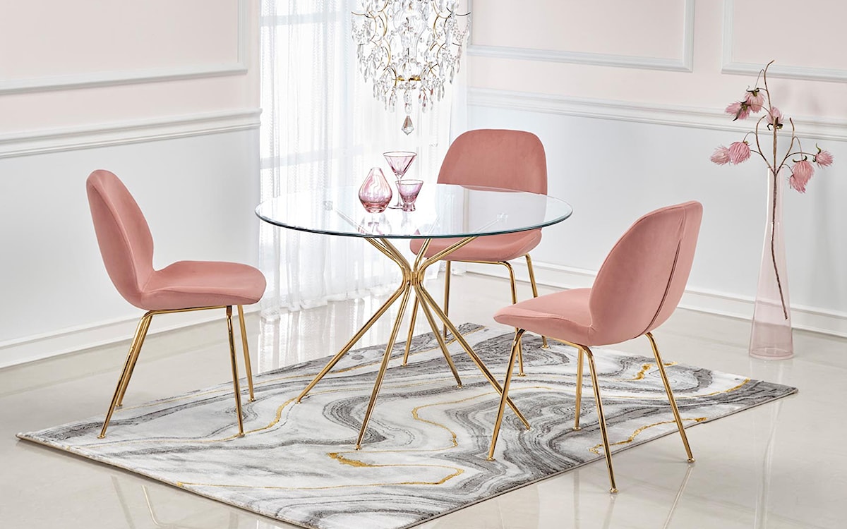Krzesło tapicerowane Brabble różowe  - zdjęcie 2