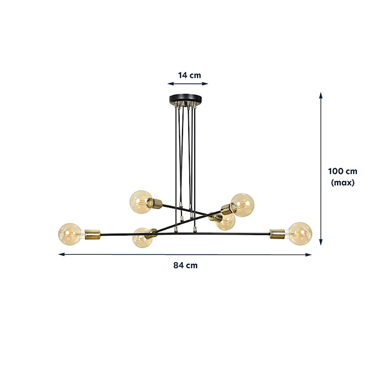 Lampa wisząca Ormea czarna x6  - zdjęcie 10