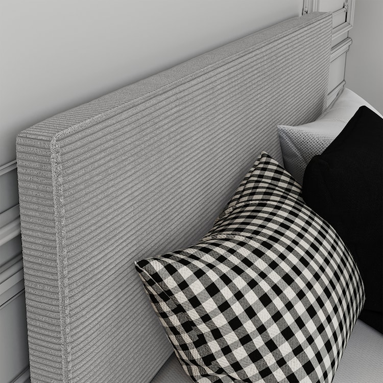 Łóżko tapicerowane 180x200 cm Campile z pojemnikiem jasnoszare sztruks  - zdjęcie 5
