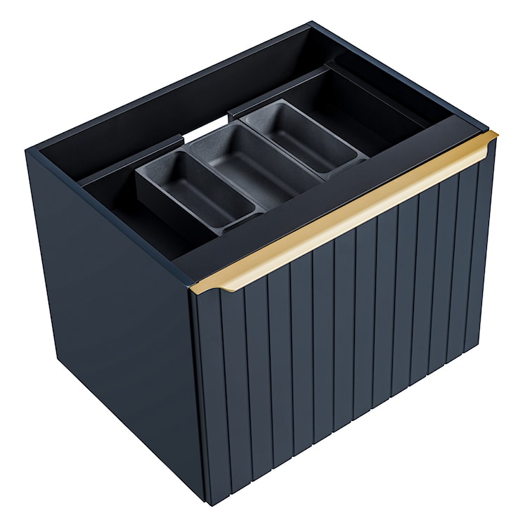 Szafka pod umywalkę Olimmi 60 cm granatowa lamele   - zdjęcie 9