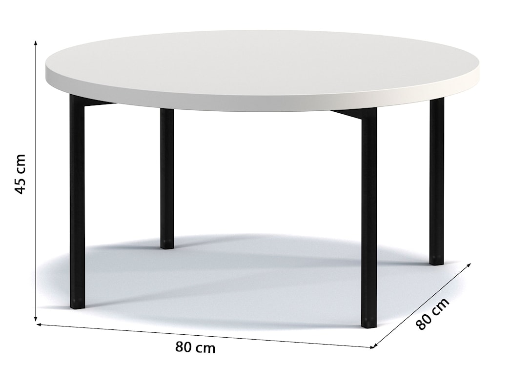 Stolik kawowy Kortala okrągły 80 cm biały mat  - zdjęcie 3