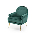 Fotel wypoczynkowy Nostame velvet zielony - złote nóżki