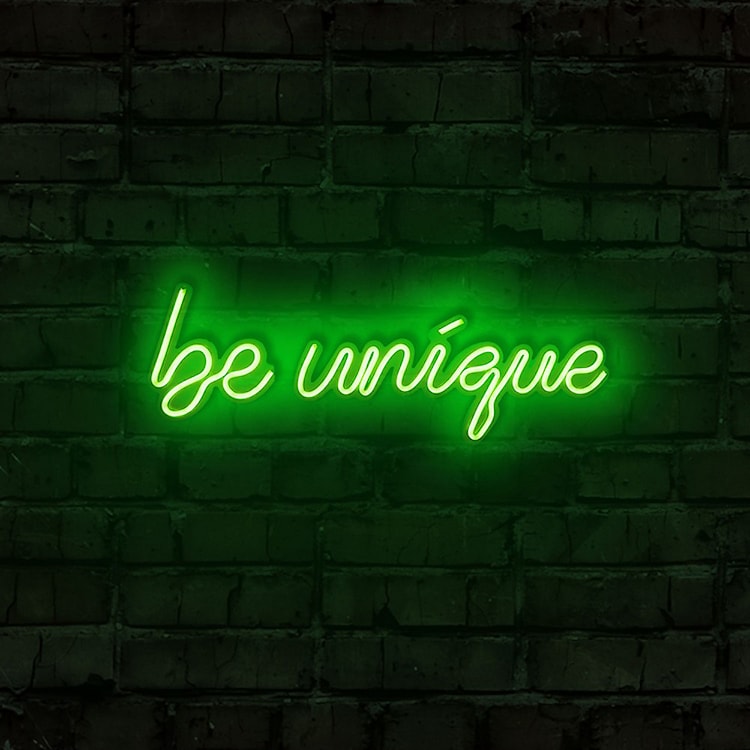 Neon na ścianę Letely z napisem Be Unique zielony  - zdjęcie 2