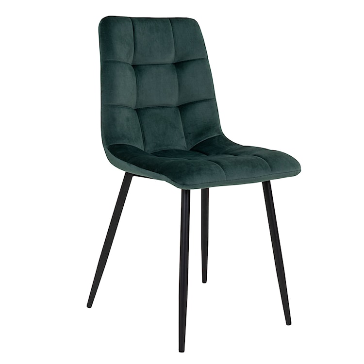 Krzesło tapicerowane Kirme ciemnozielone na czarnych nogach  - zdjęcie 7