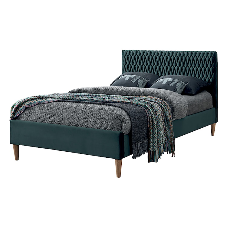 Łóżko tapicerowane Nuvea 140x200 cm zielony velvet 