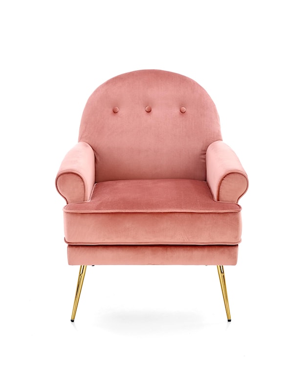 Fotel wypoczynkowy Nostame velvet różowy - złote nóżki  - zdjęcie 9