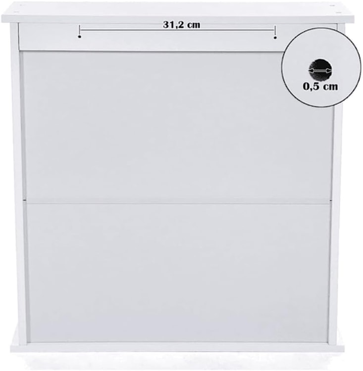 Szafka łazienkowa wisząca Muddon 56x13x58 cm z lustrem biała  - zdjęcie 8