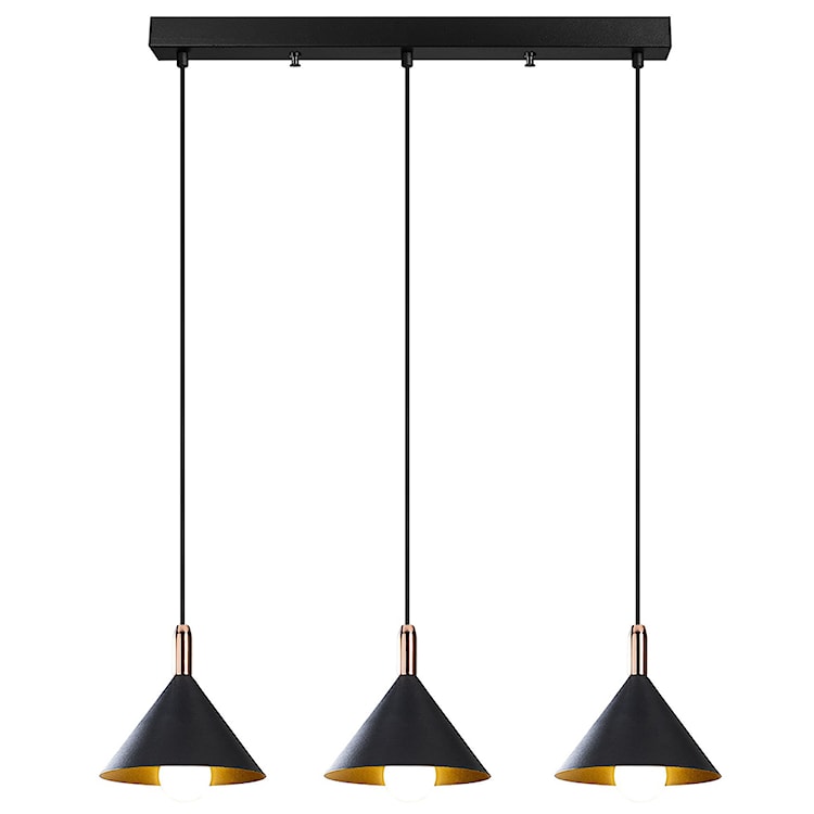 Lampa wisząca Lediane x3 czarna  - zdjęcie 2