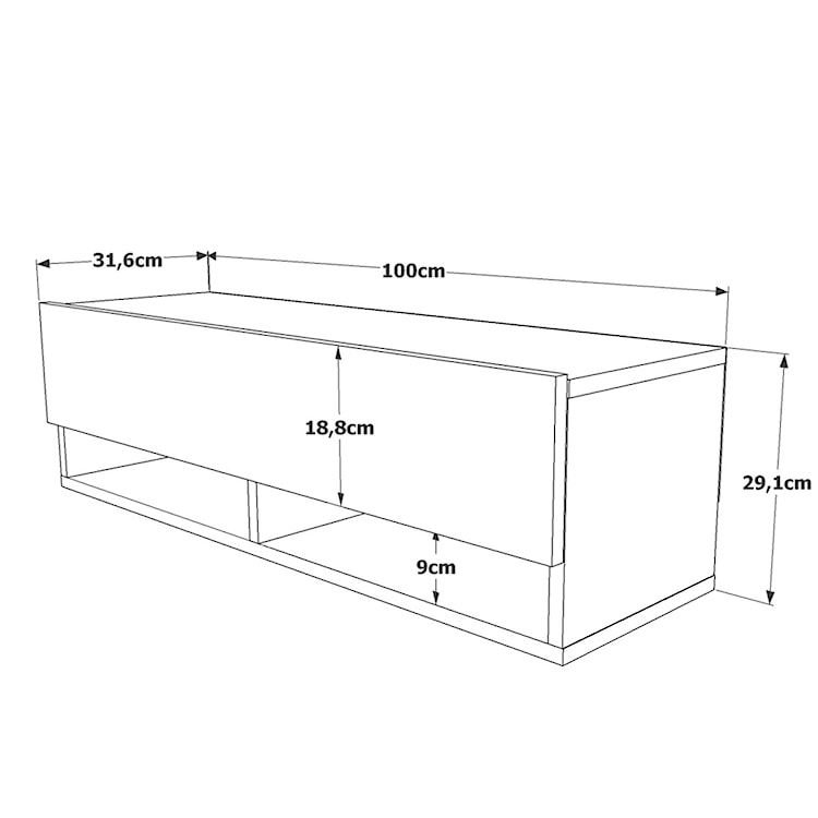 Szafka RTV Fretin 31,6x100 cm sosna atlantycka/biała  - zdjęcie 6