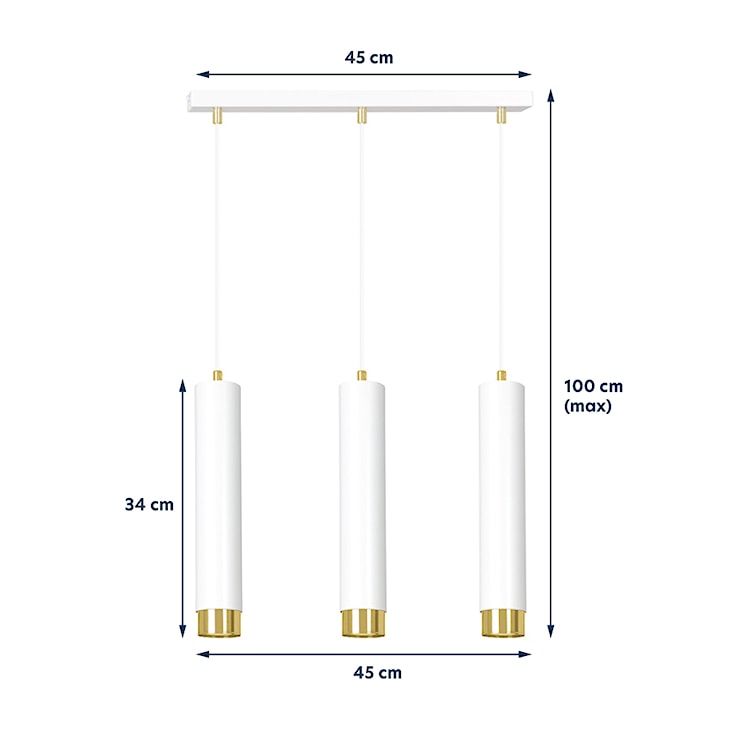 Lampa wisząca Morcone biała x3  - zdjęcie 8