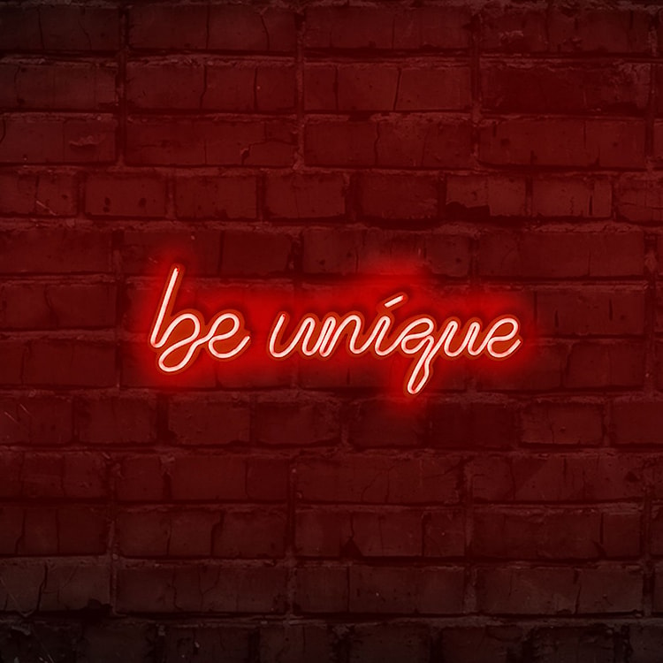 Neon na ścianę Letely z napisem Be Unique czerwony  - zdjęcie 2