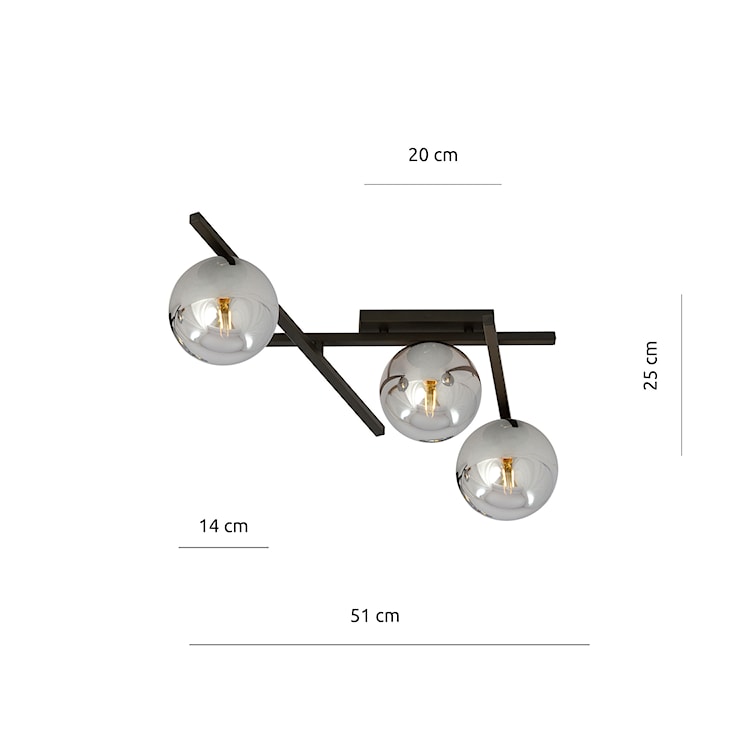 Lampa sufitowa Mohants x3 czarno-grafitowa  - zdjęcie 6