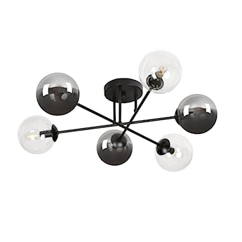 Lampa sufitowa Minturno czarno-transparentna x6