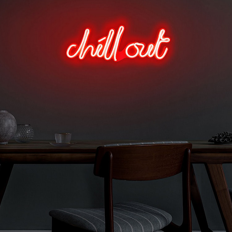 Neon na ścianę Letely z napisem Chill Out czerwony  - zdjęcie 4