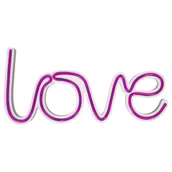 Neon na ścianę Letely z napisem Love różowy